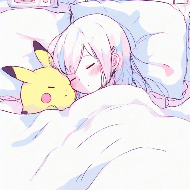 sleeping with pikachu